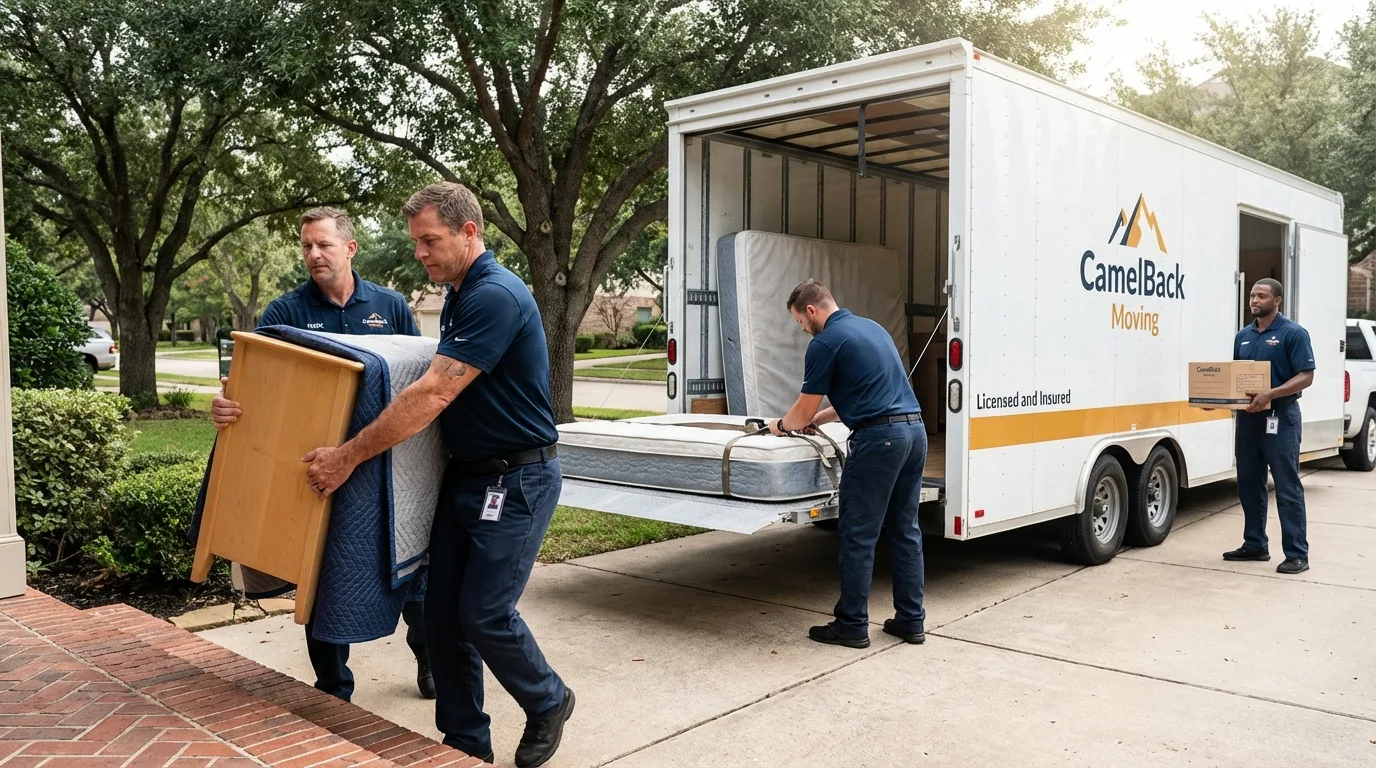 Crew loading residential truck for cross-state move from Byrdstown, TN