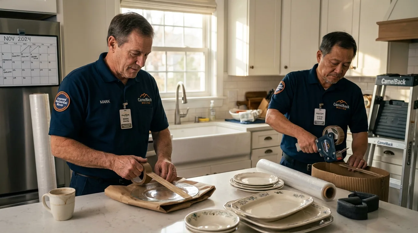 Professional crew packing kitchen dishware in Byrdstown, TN
